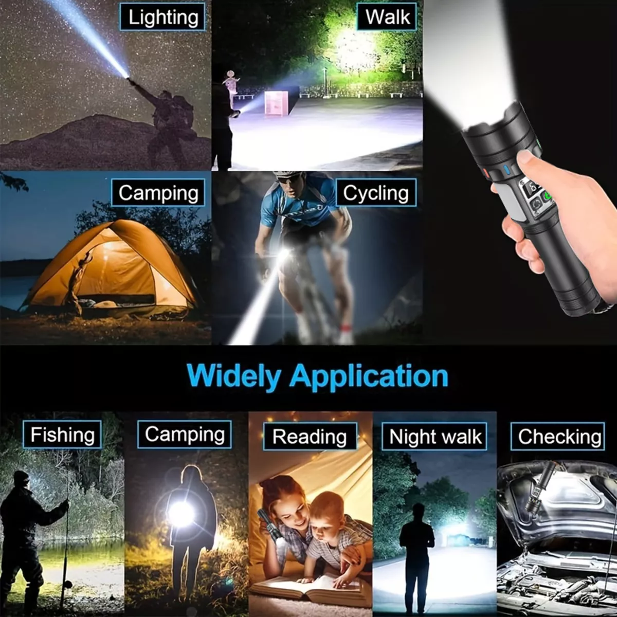 Lámpara Táctica 120000 Lúmenes Led Linterna Táctica Camping