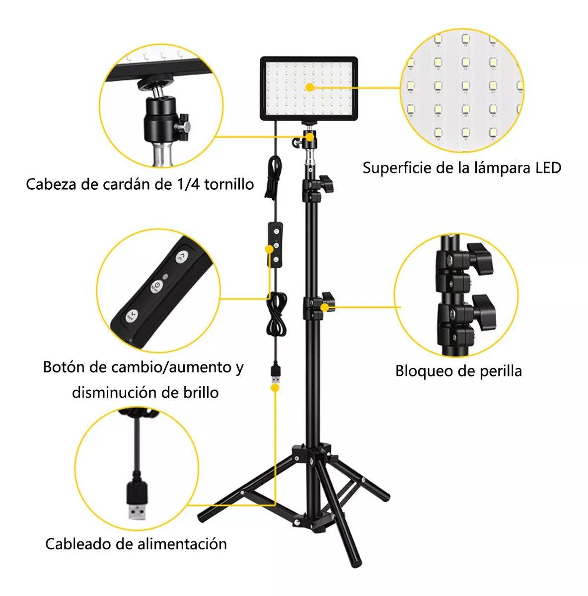 kit Led Usb De Luz Video Iluminación Fotografía 2pcs