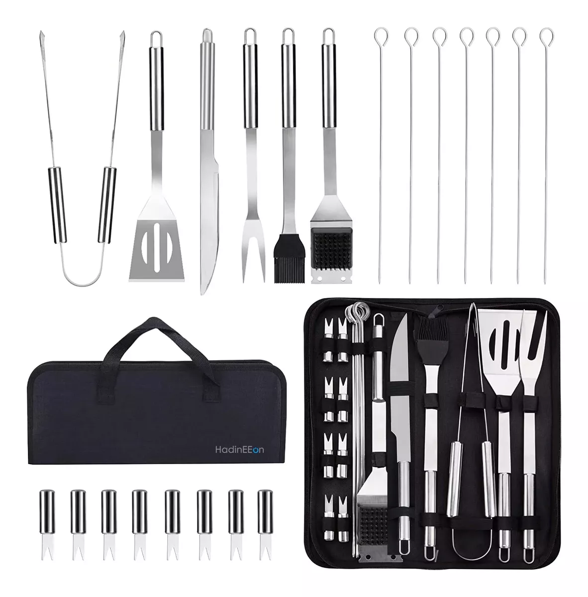 Juego Utensilios Barbacoa Asador Carne Acero Inoxida 21pcs