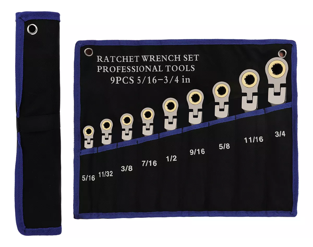 kit Llaves De Matracas Mecánicas Combinada Ajustable 9pcs