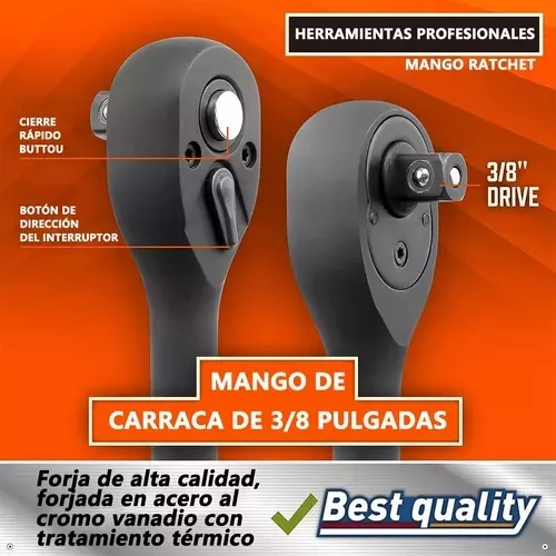 Juego De Dados De Impacto De Aire Herramientas 3/8 50piezas