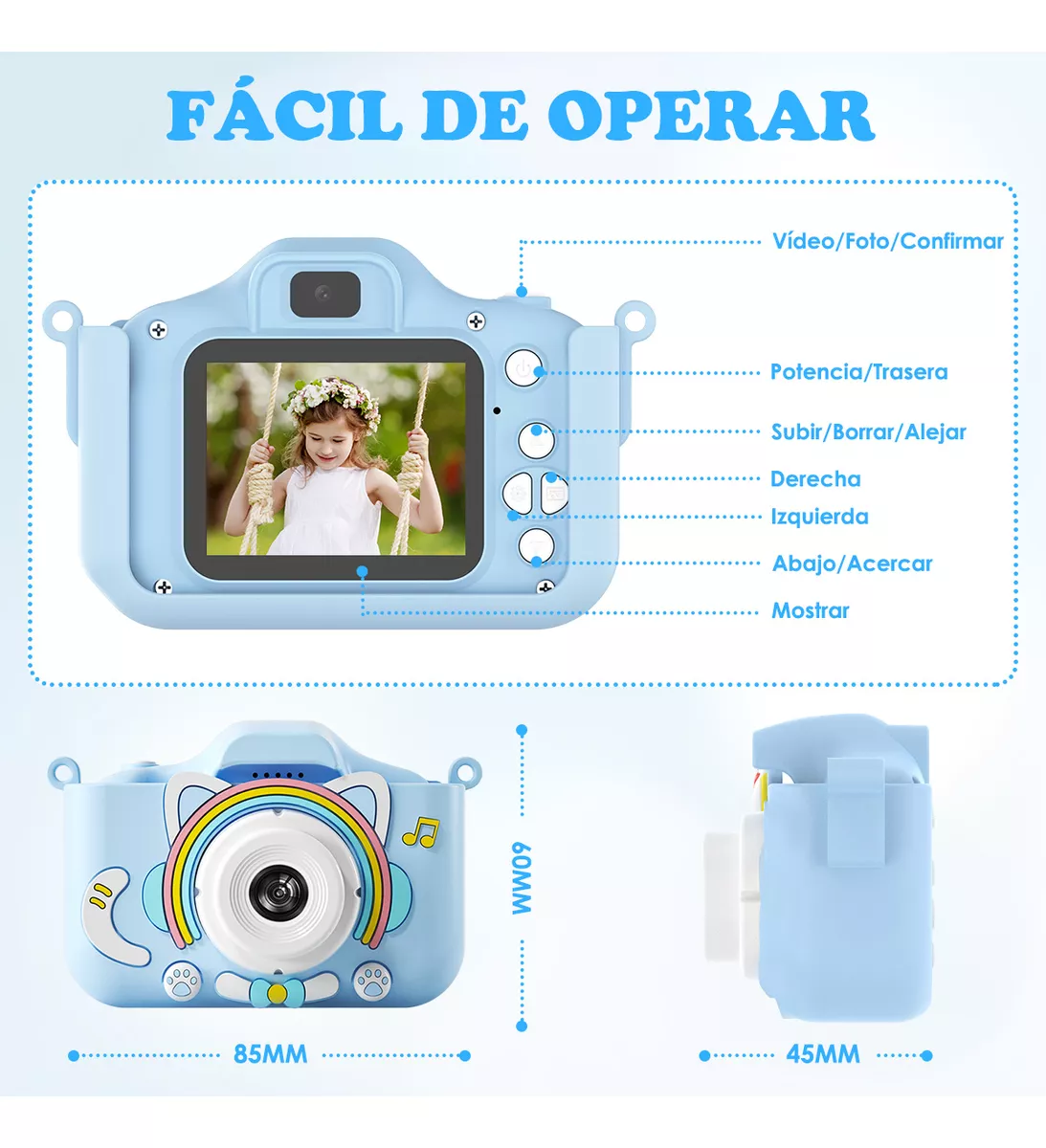 Cámara Digital Hd Para Niños Juguete Foto Video Con 32gb Sd
