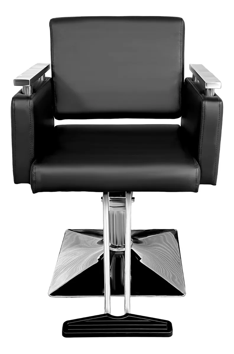 Sillon Silla Barberia Estetica Cuadrada 360° Moderna Negra