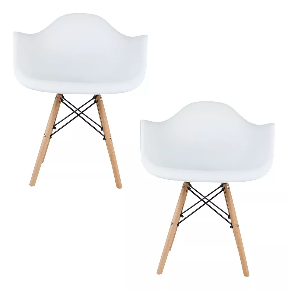 Set De 2 Sillas Vessel Para Comedor Ergon&oacute;micas Minimalistas