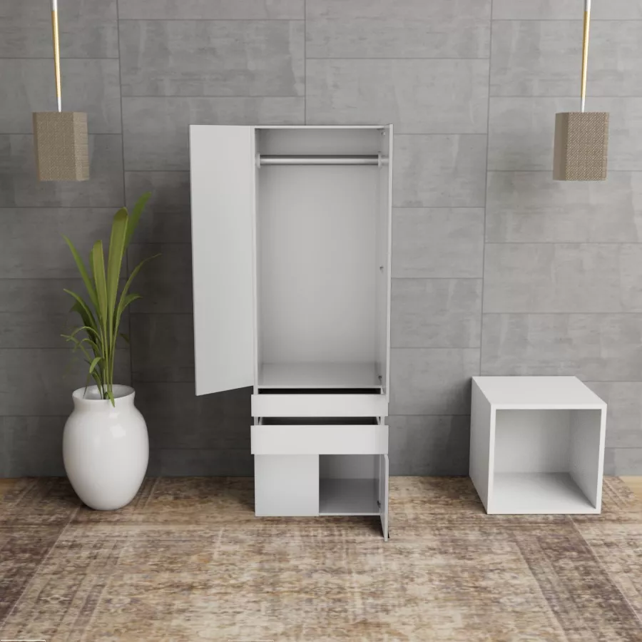 Amanta Muebles Mini Closet Con Tubo Y Puertas Abatibles