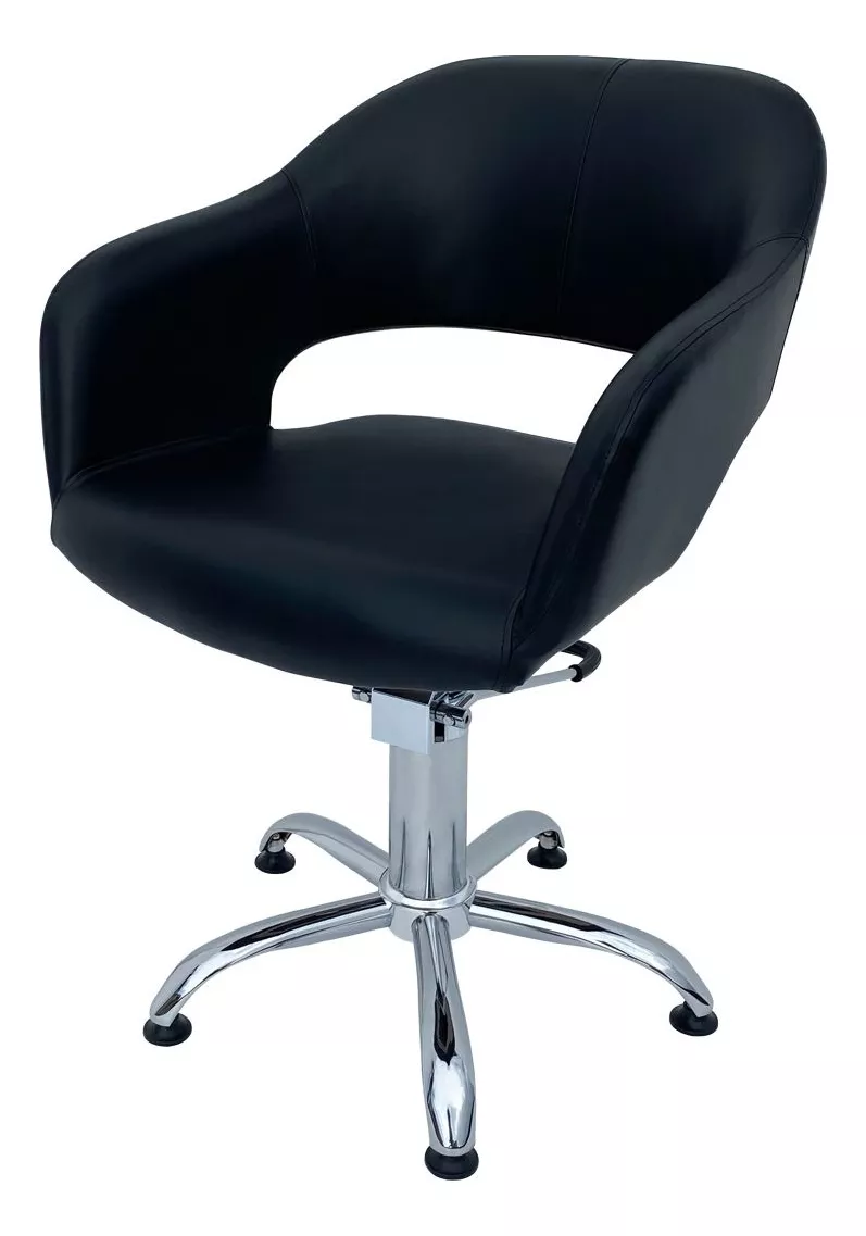Silla Para Estetica Barberia Salon Hidraulica Letmex B195 color Negro Forma de la base Estrella Tipo de respaldo Fijo