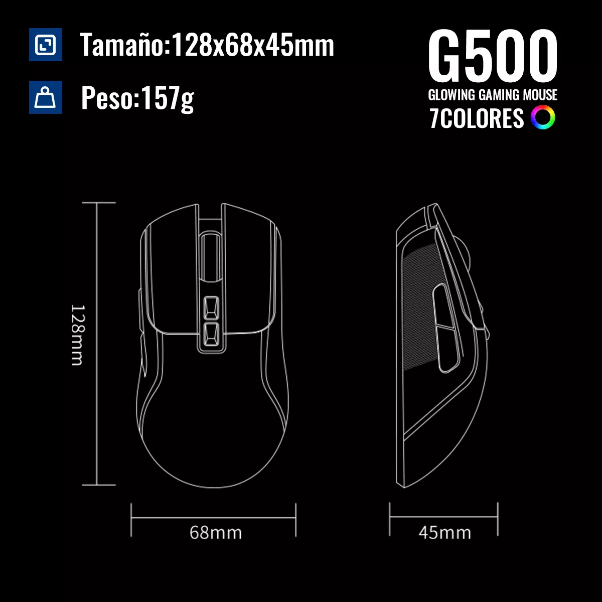 Mouse Inalámbrico Bluetooth Recargable Gamer Ergonomico 2.4g
