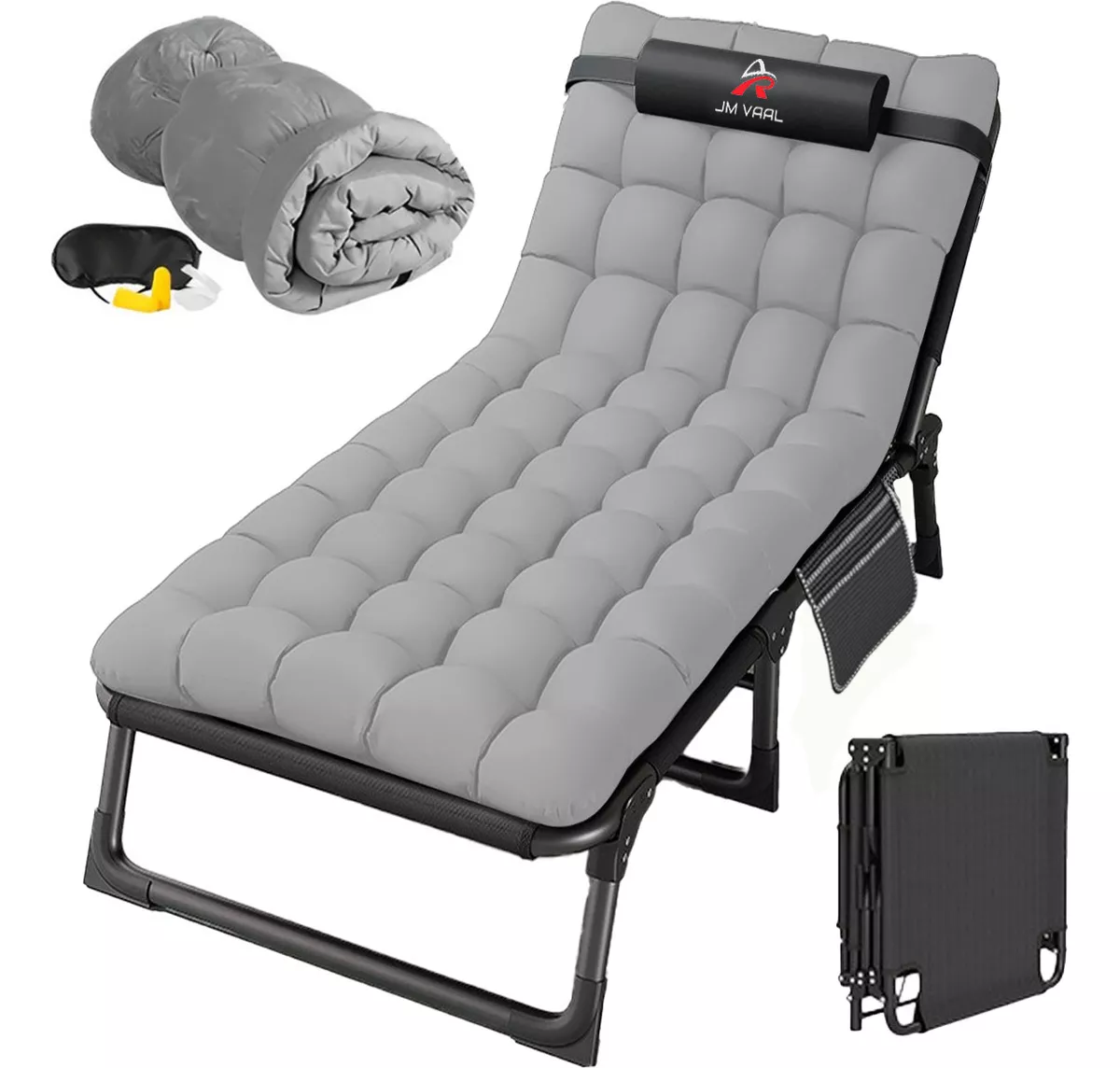 Silla Camastro Plegable Ajustable Con Colch&oacute;n 62x182 Jm Vaal