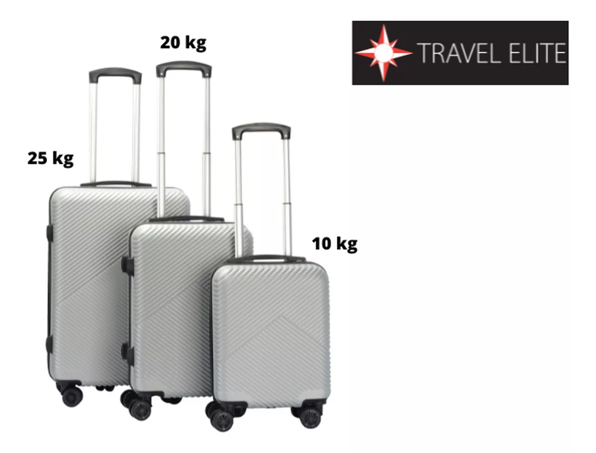 Juego De 3 Maletas De Viaje Travel Elite, Diferentes Tamaños