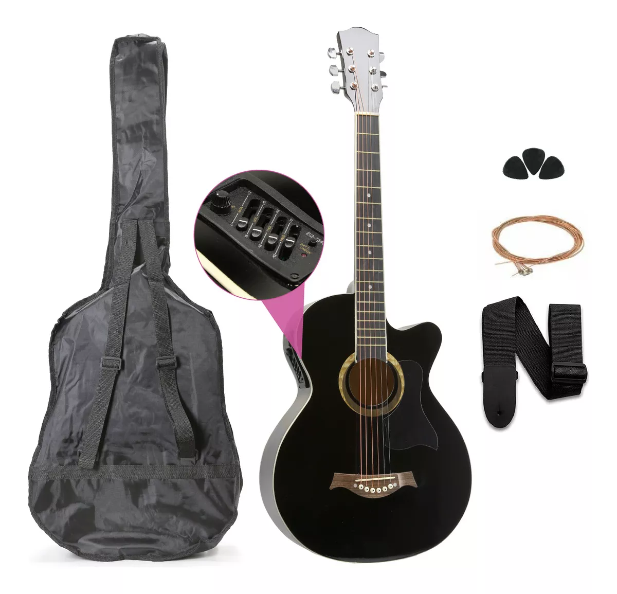 Guitarra Electroacústica Femmto EAG003 Para Diestros Azul Arce Brillante