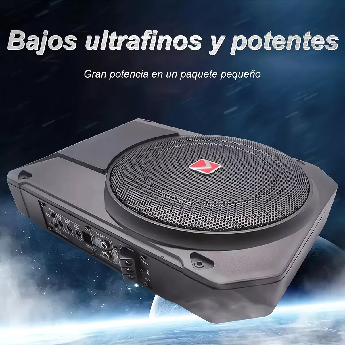 Bocina Subwoofer Amplificada 10 Pulgadas 800w Negra Para Auto/camioneta Bajos De Carro