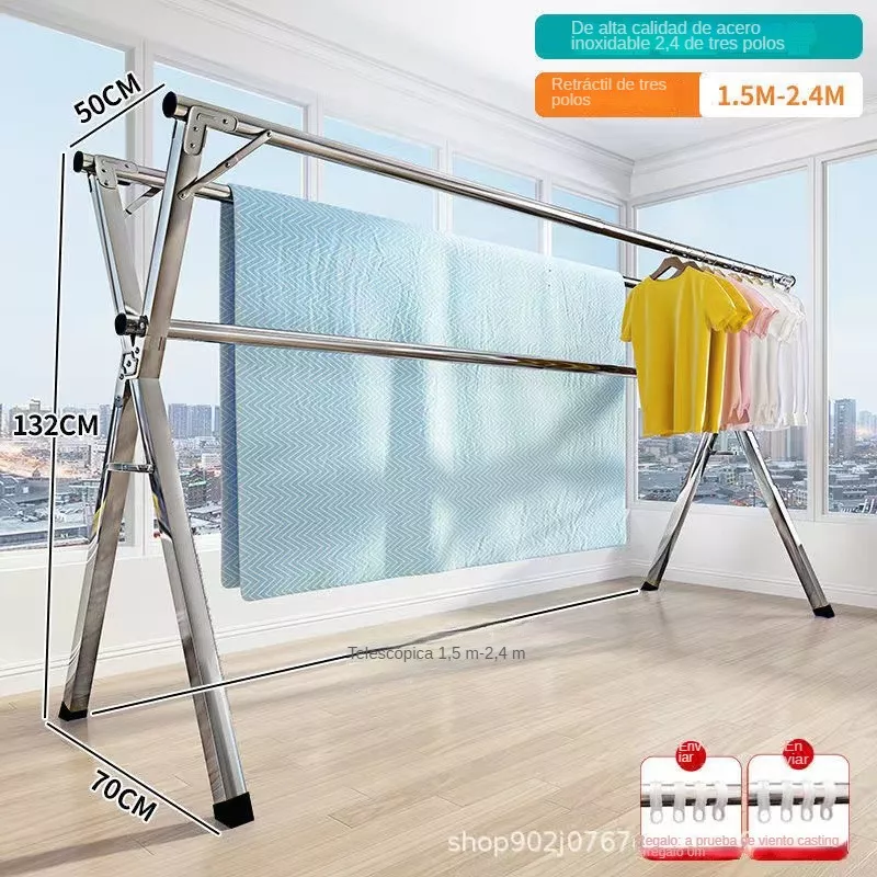 Tendedero Plegable Retráctil Para Colgar Ropa Acero Inoxidab