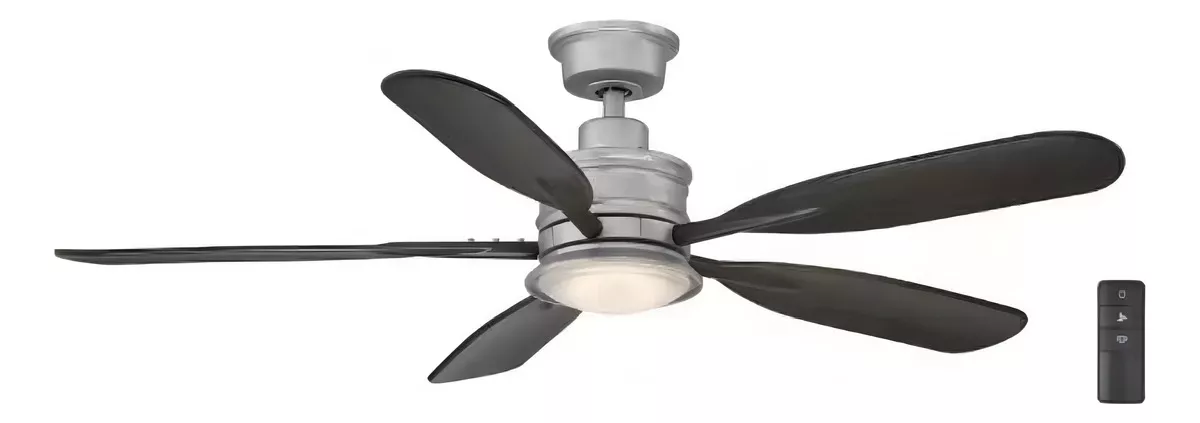 Hampton Bay Ventilador De Techo Led 52'' Abanico De Exterior Cantidad De Aspas 5 Estructura Gris Aspas Gris Di&aacute;metro 52 Frecuencia 60 material De Las Aspas Abs