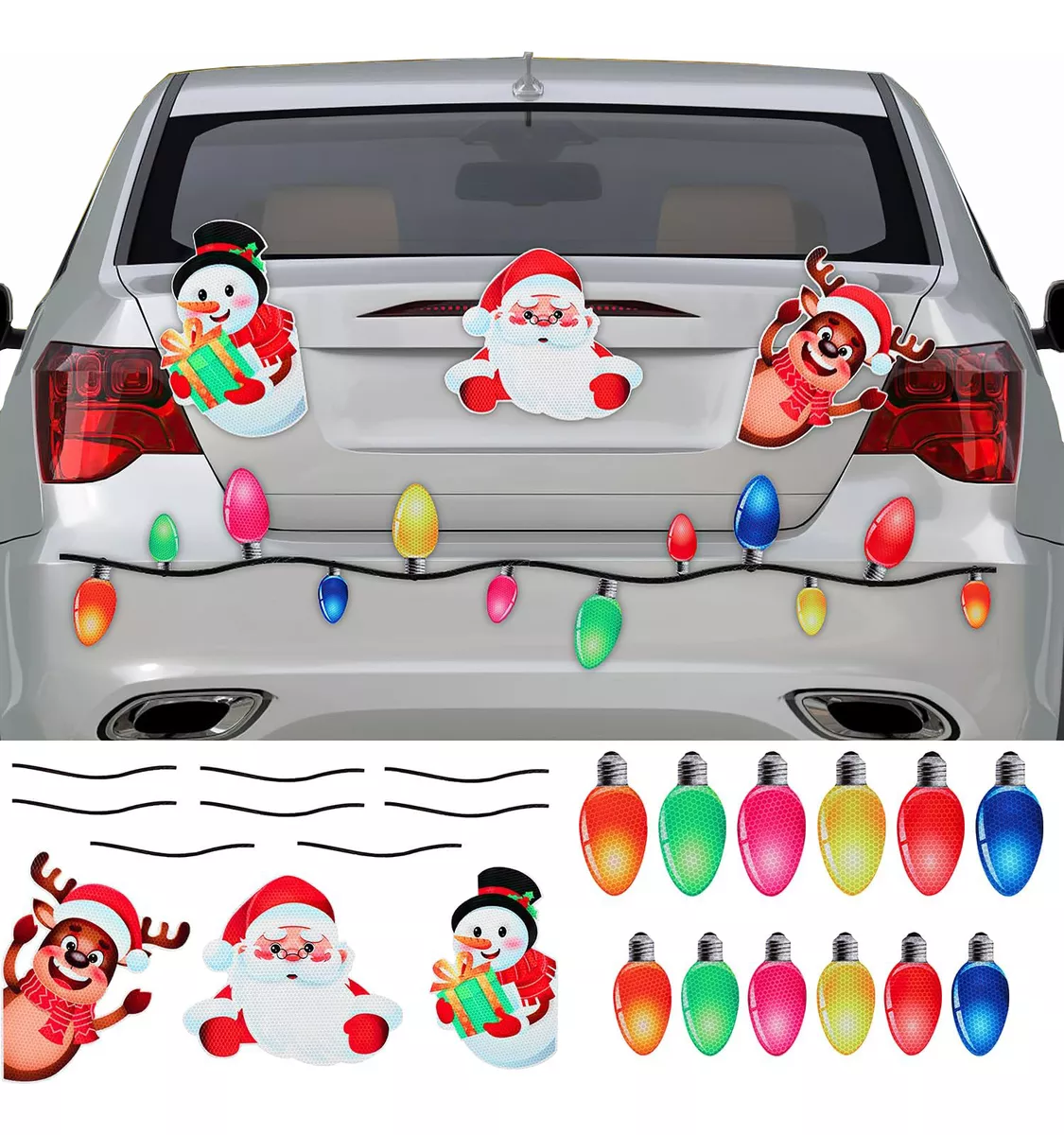 Navidad Decoraci&oacute;n Autom&oacute;vil Magn&eacute;ticas Reflectantes 23 Pcs