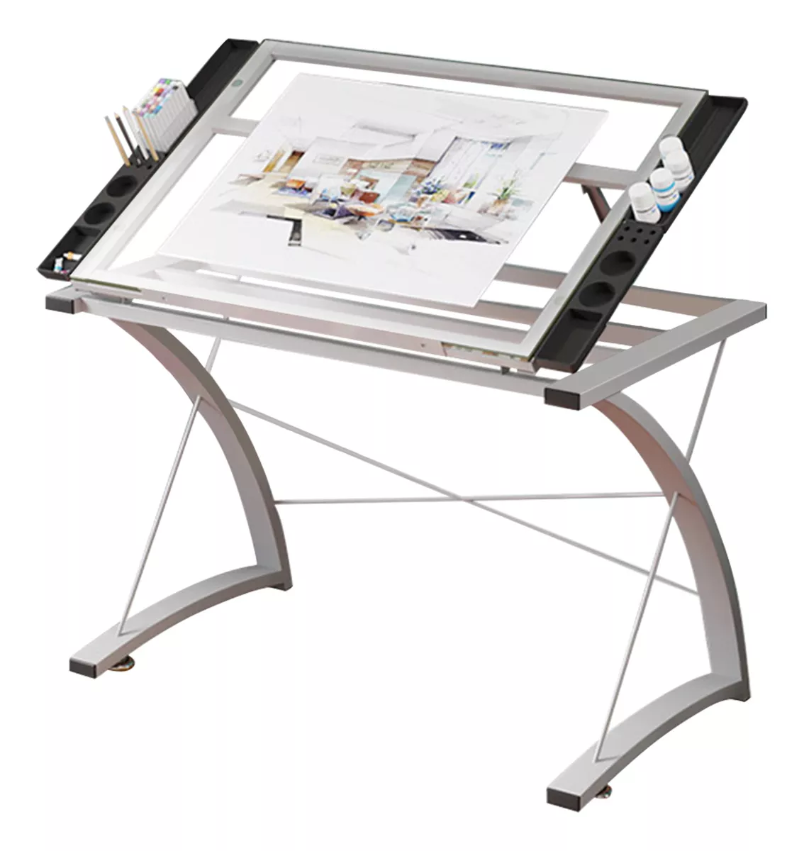 Restirador Mesa De Vidrio Templado Profesional 103*60*75.5cm