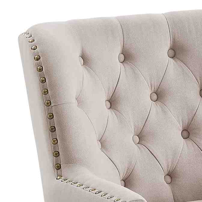32” Wide Tufted Wingback Chair y Ottoman