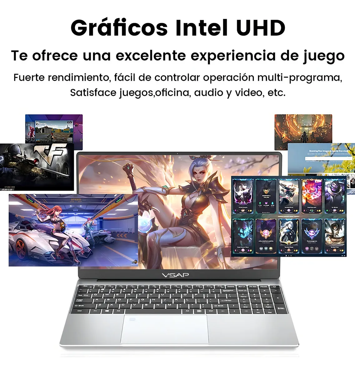 Laptop Intel Celeron 2 en 1 Notebook DDR4 16 GB RAM 512 GB SSD 15.6' Plateado 1920 px x 1080 px Windows 11