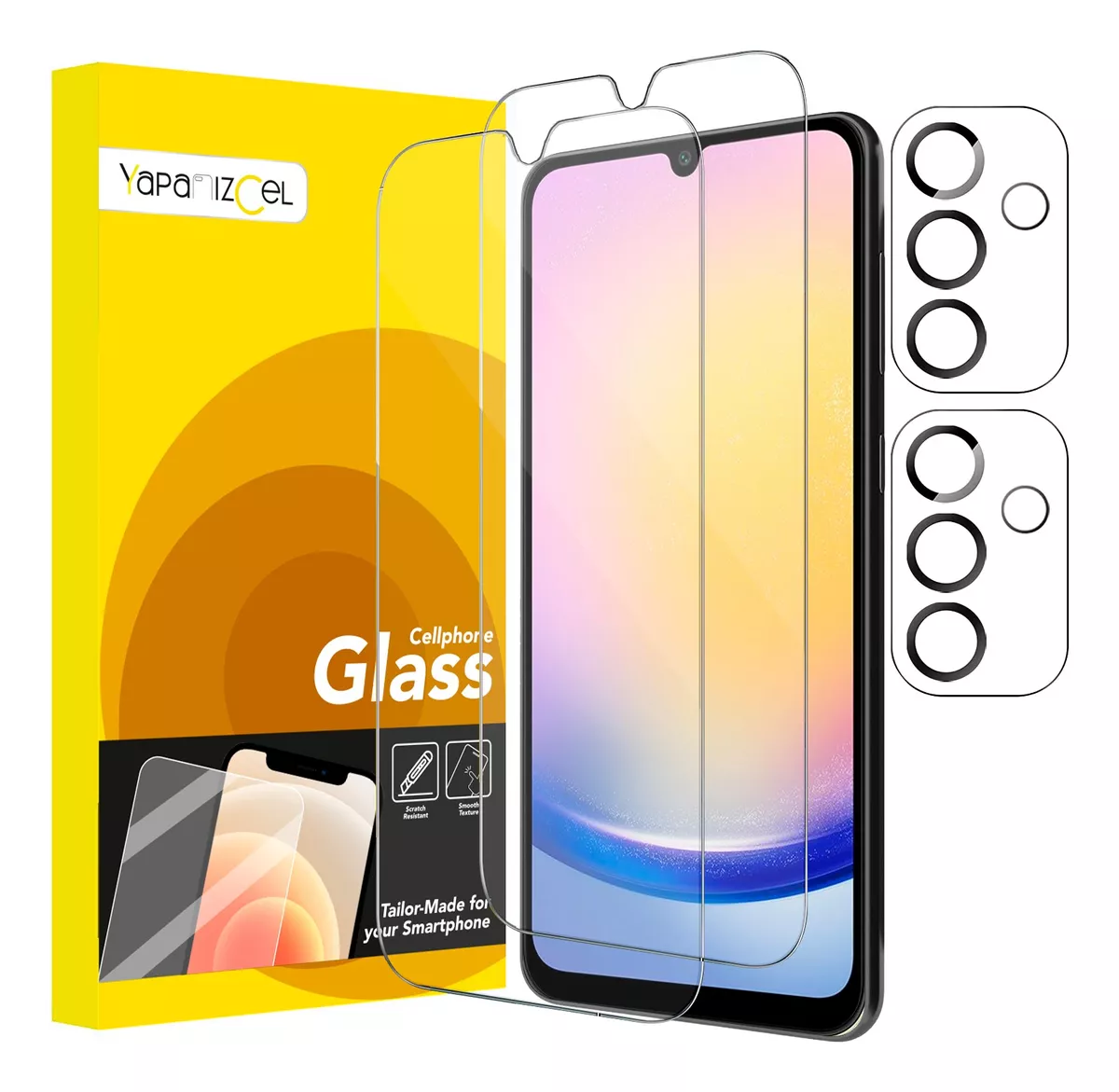 paquete 2 Unidades Mica Cristal Templado + 2 Micas Para Cámara