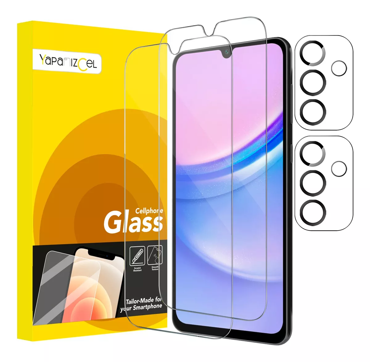paquete 2 Unidades Mica Cristal Templado + 2 Micas Para Cámara