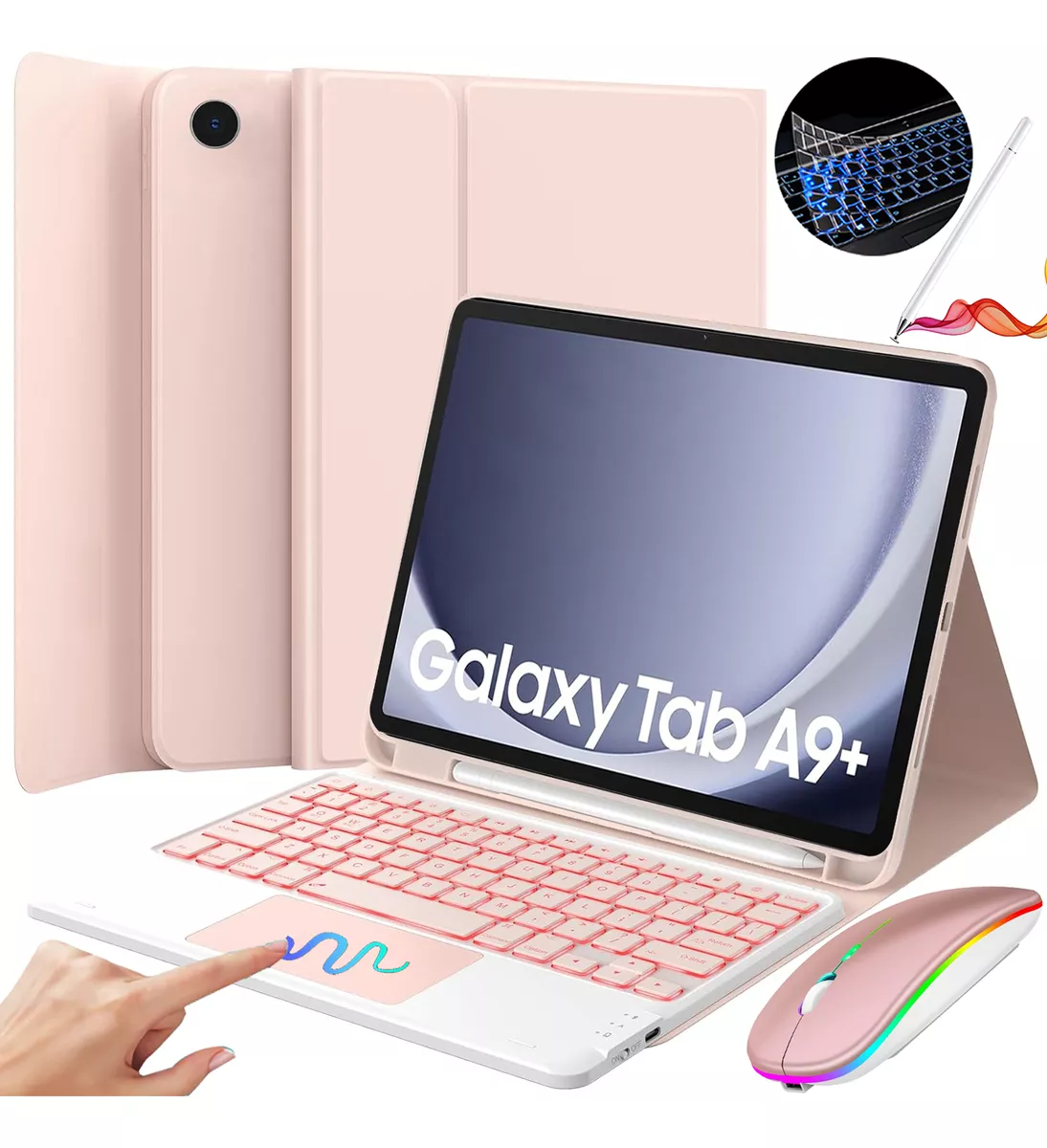 Funda Teclado Mouse+ Lapiz Para Galaxy Tab A9+ Plus 11'' Ñ