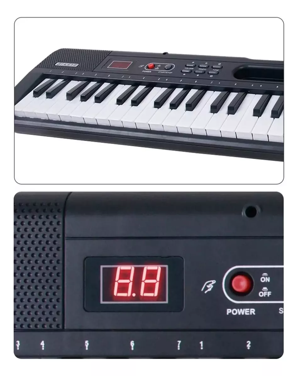 Teclado Musical Electrónico Roll-up Plegable 61 Teclas Negro