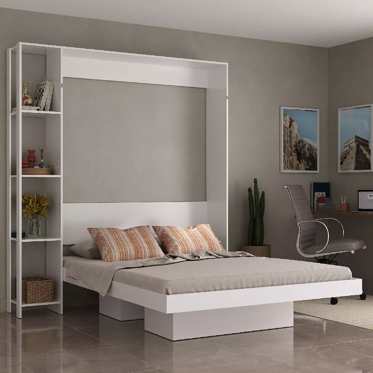 Base Cama Abatible Matrimonial Esencial Plegable Amant Pared