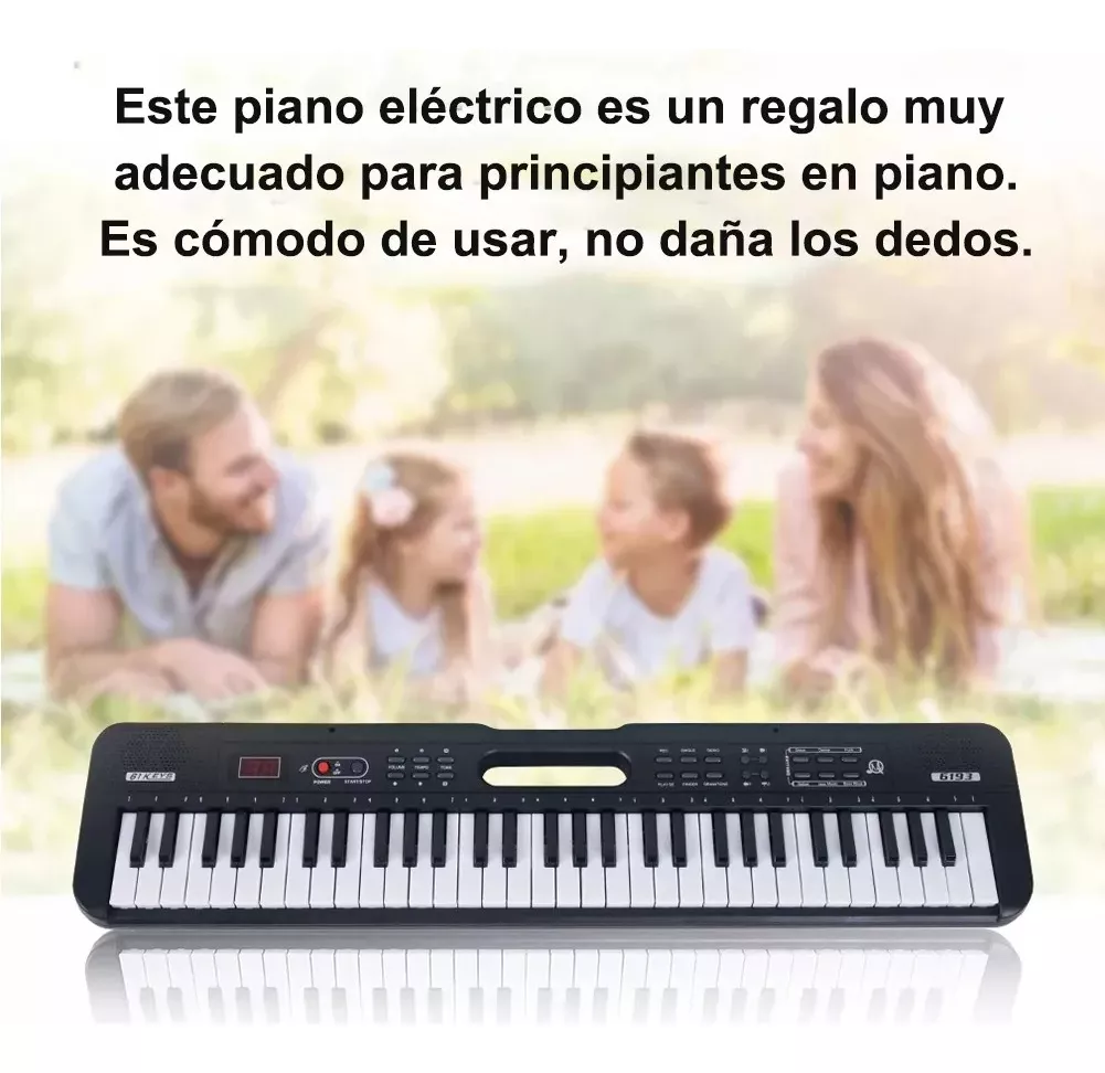 Teclado Musical Electrónico Roll-up Plegable 61 Teclas Negro