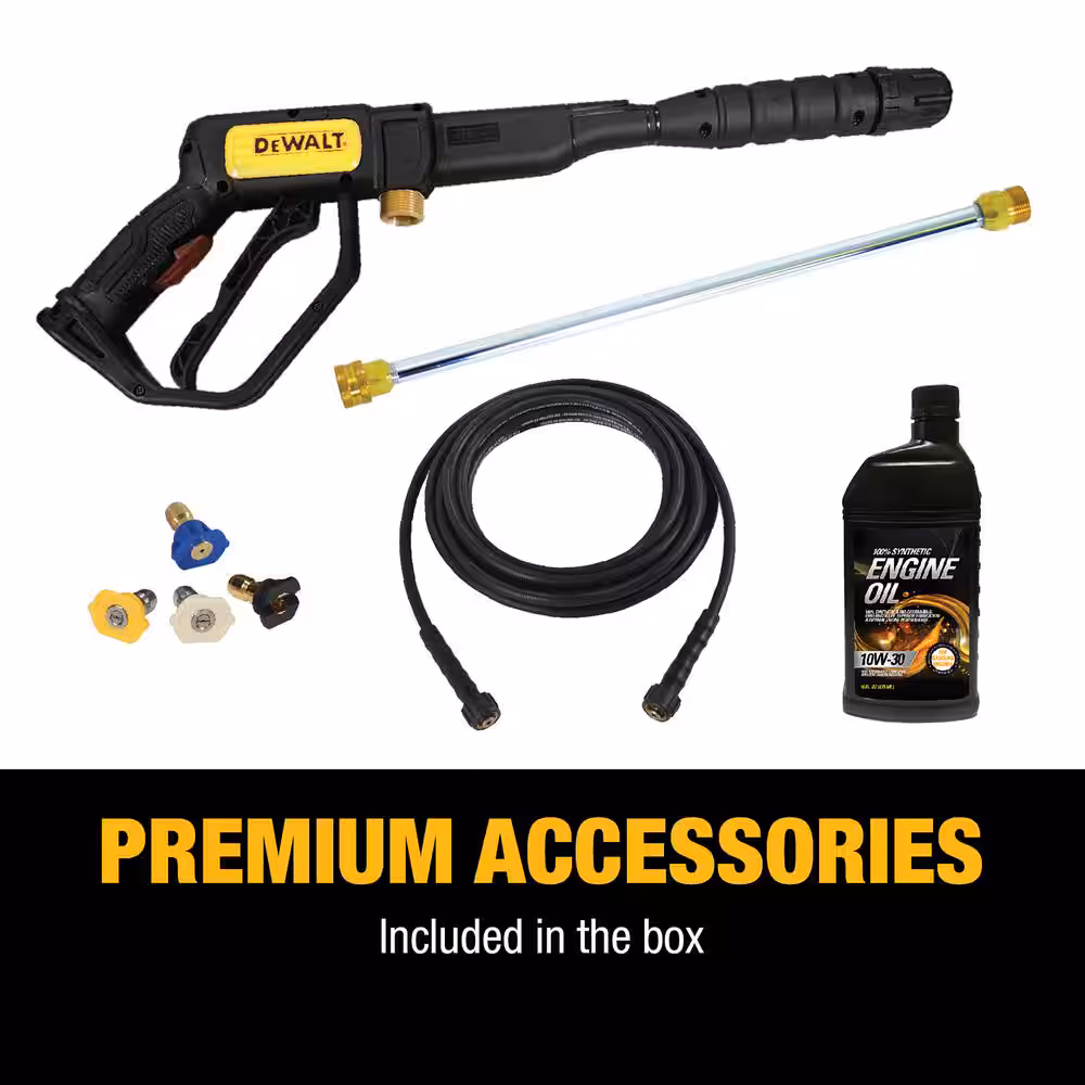 Lavadora a presión de agua fría a gas DEWALT 3400 PSI 2.5 GPM con motor de 208 cc DXPW61372