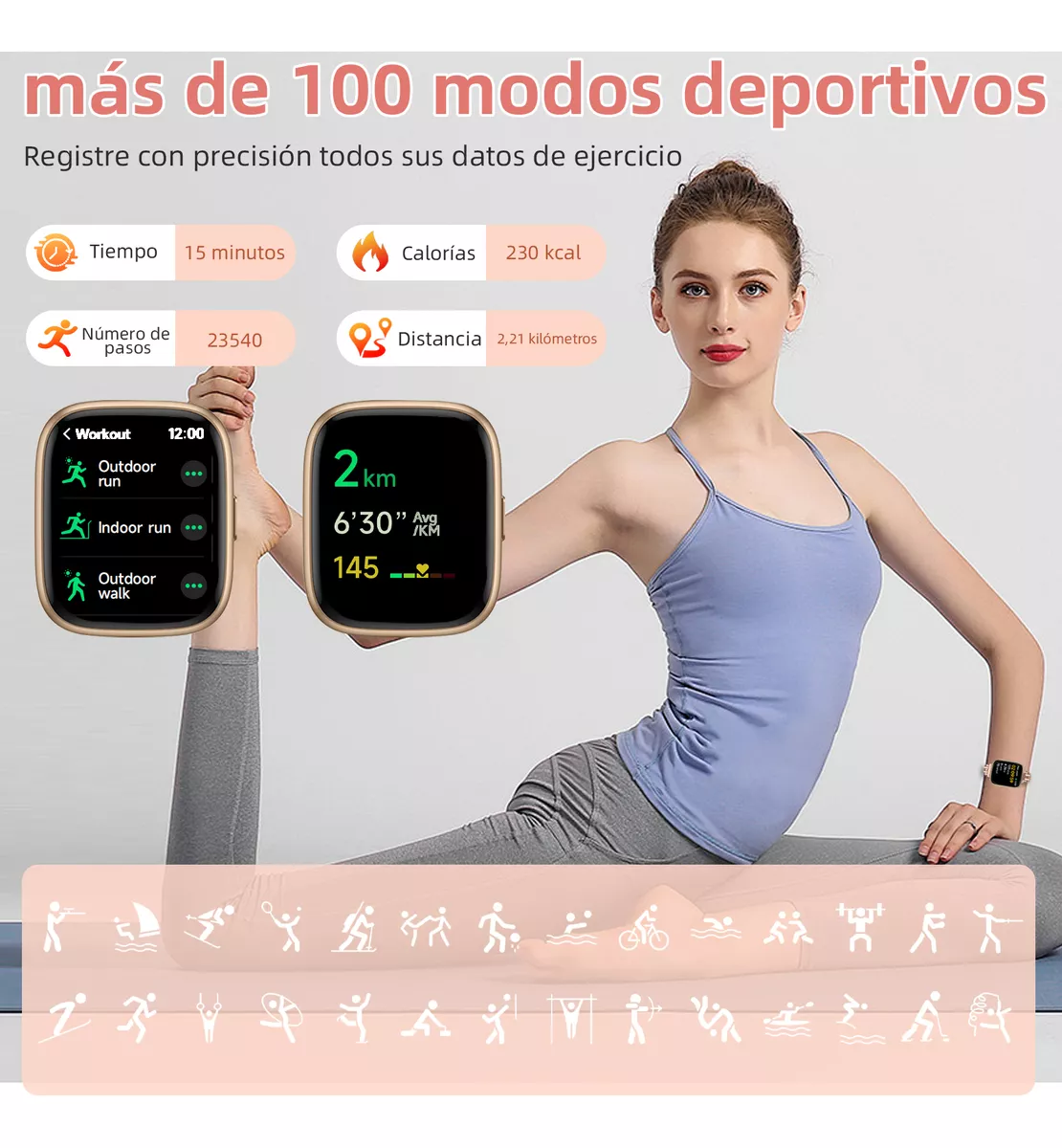 Smartwatch Reloj Inteligente Mujer Bluetooth Llamadas Alexa