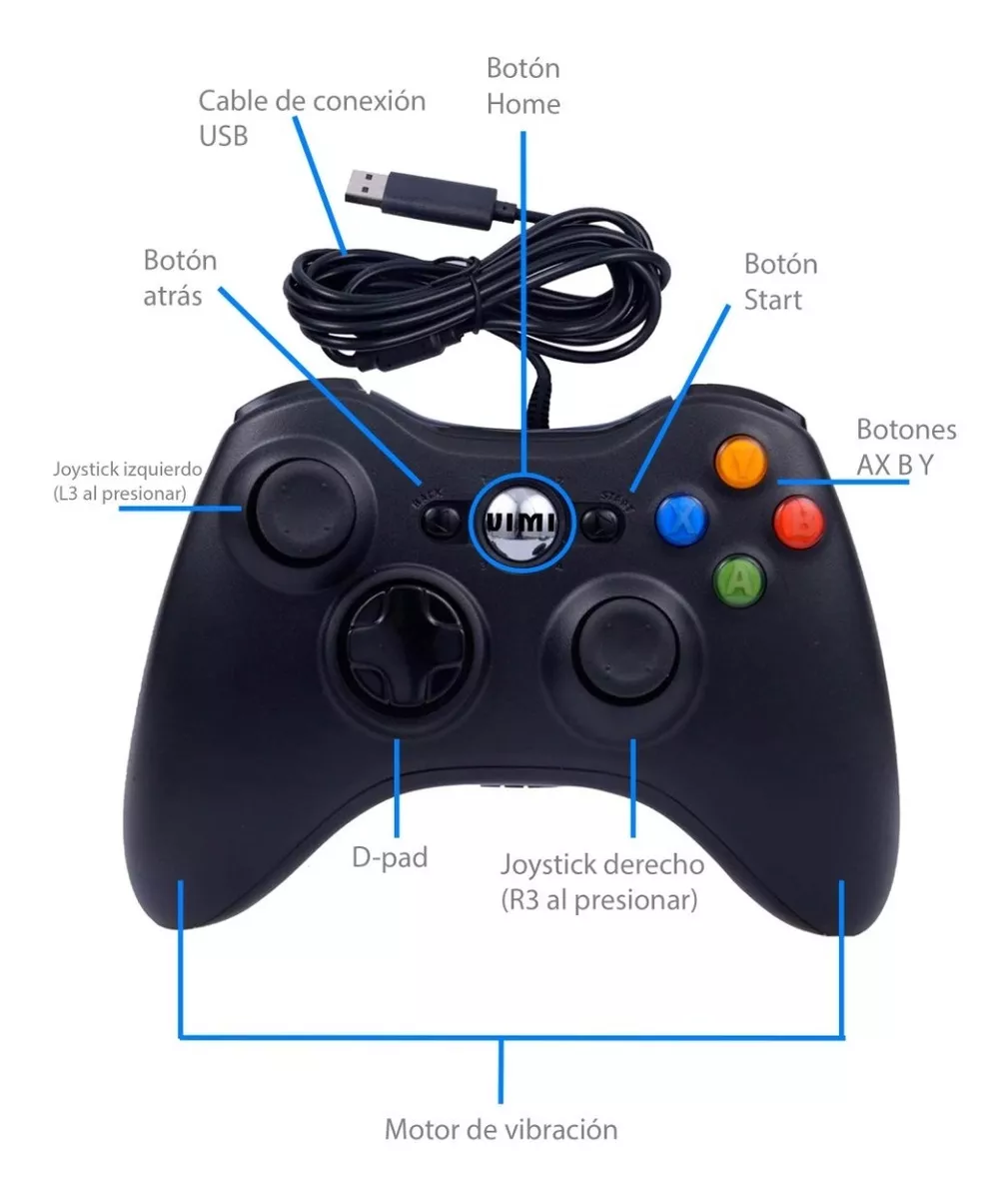 Control Para Xbox 360 Y Pc Windows Gamepad Alambrico