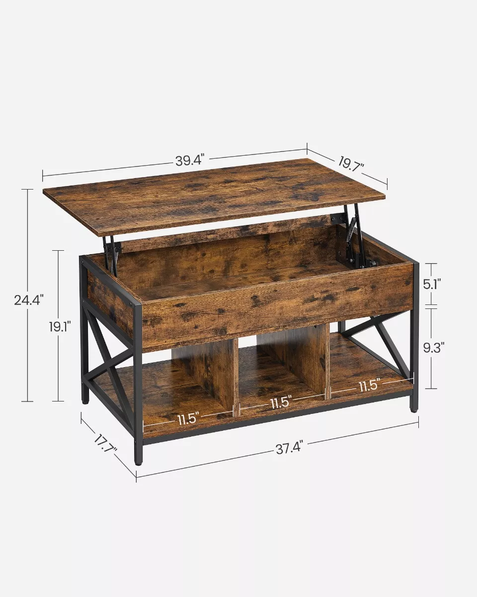 Mesa De Centro Vasagle Elevable Para Salón