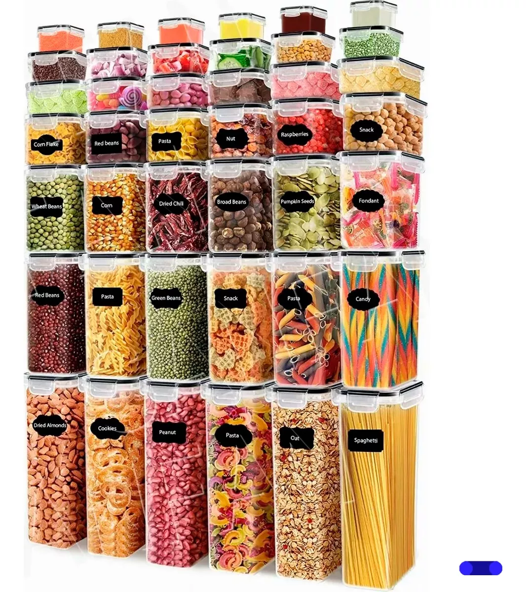 kit 42 Recipientes Herméticos Con Tapa Multiusos Alimentos