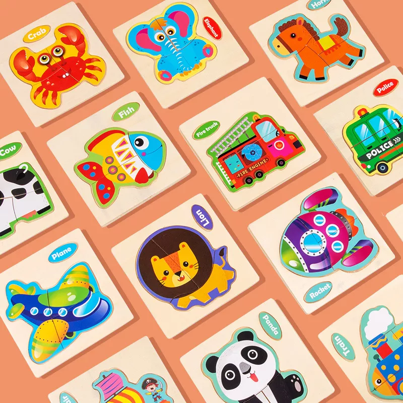 20 Rompecabezas Madera Figuras Surtidas Niños Juguete Puzzle