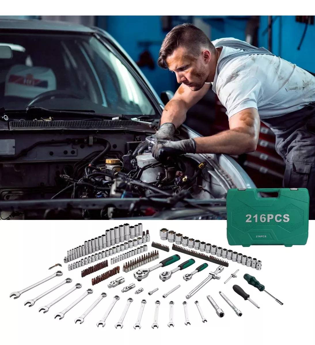 Juego De Herramientas Mecánicas Autocle Dados De Auto 216pcs