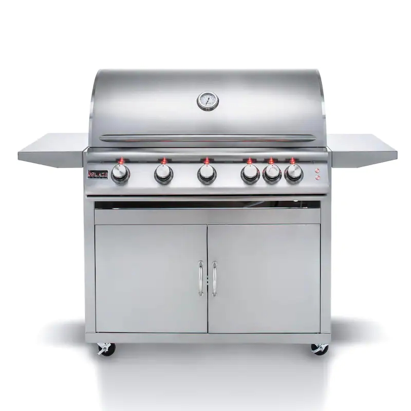 Blaze Premium LTE Parrilla de gas propano de 40 pulgadas y 5 quemadores con quemador infrarrojo trasero y luces de parrilla-BLZ-5LTE2-LP