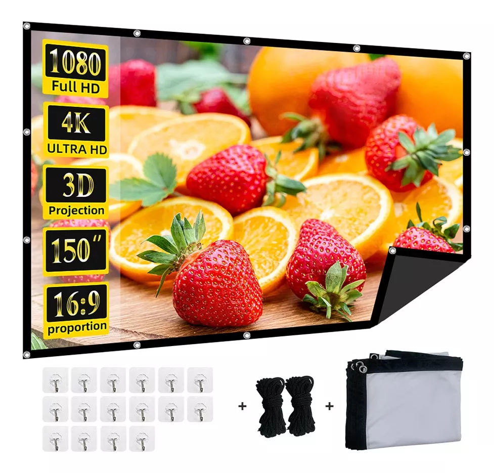Pantalla Para Proyector Portatil 150 Pulgadas 16:9 Proyecci&oacute;