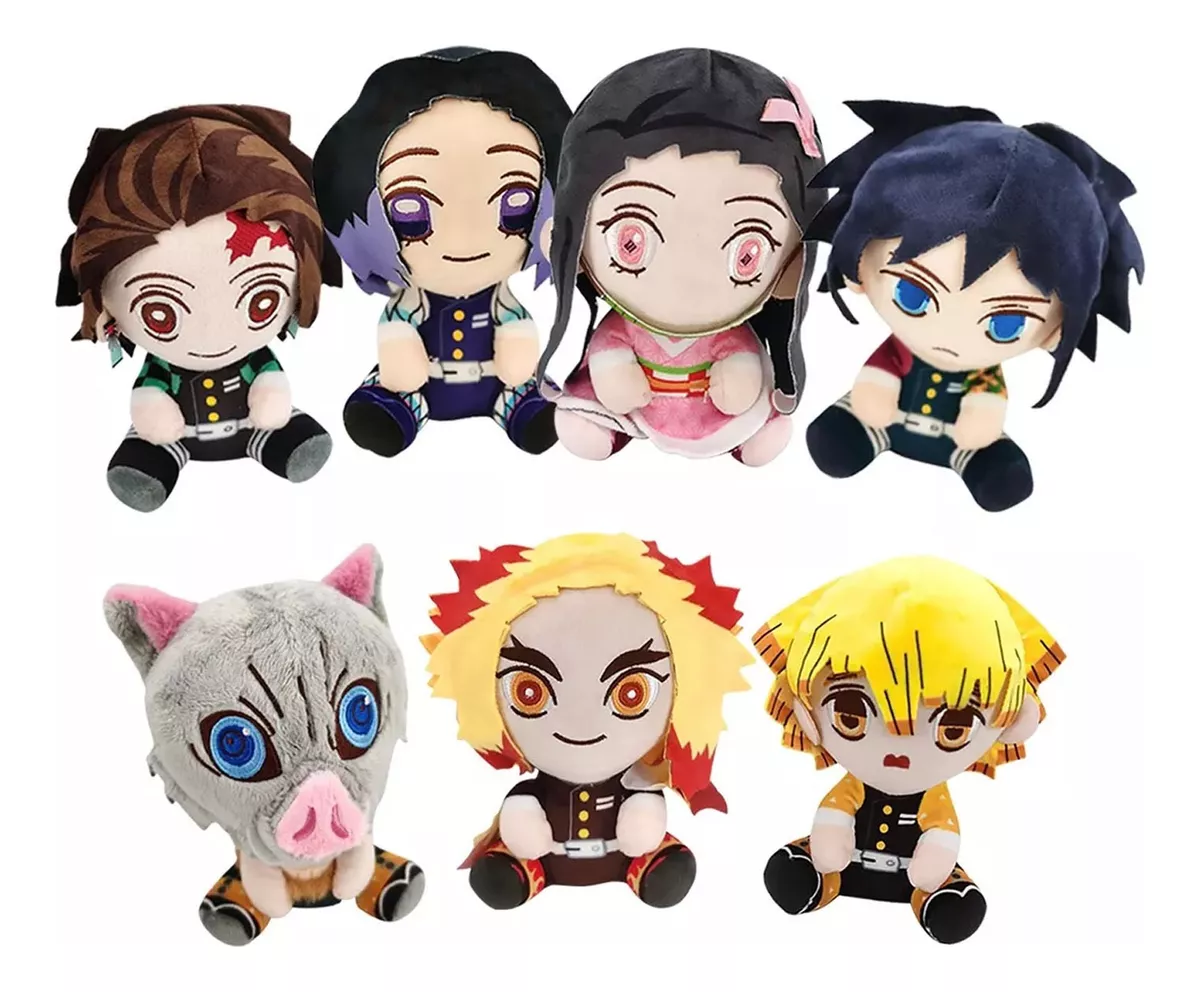 7pcs Demon Slayer Peluches Figura Juguete Para Ni&ntilde;os