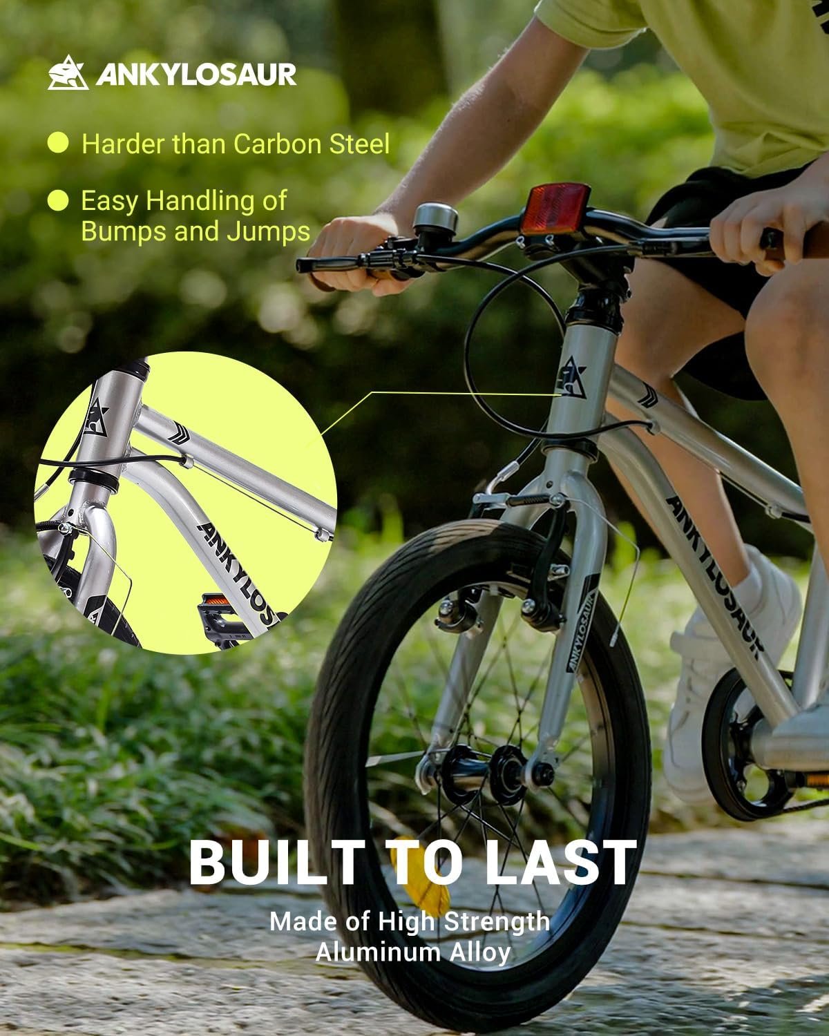 ANKLOSAUR Bicicleta infantil ligera de 16-20 pulgadas-inflador