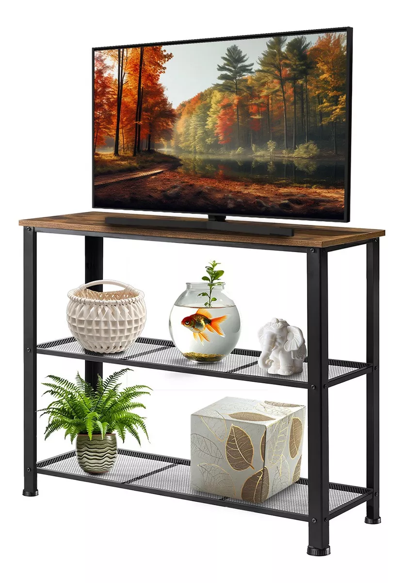 Mueble Para Televisi&oacute;n Organizador Elegante Estante Y Repisa color Marr&oacute;n