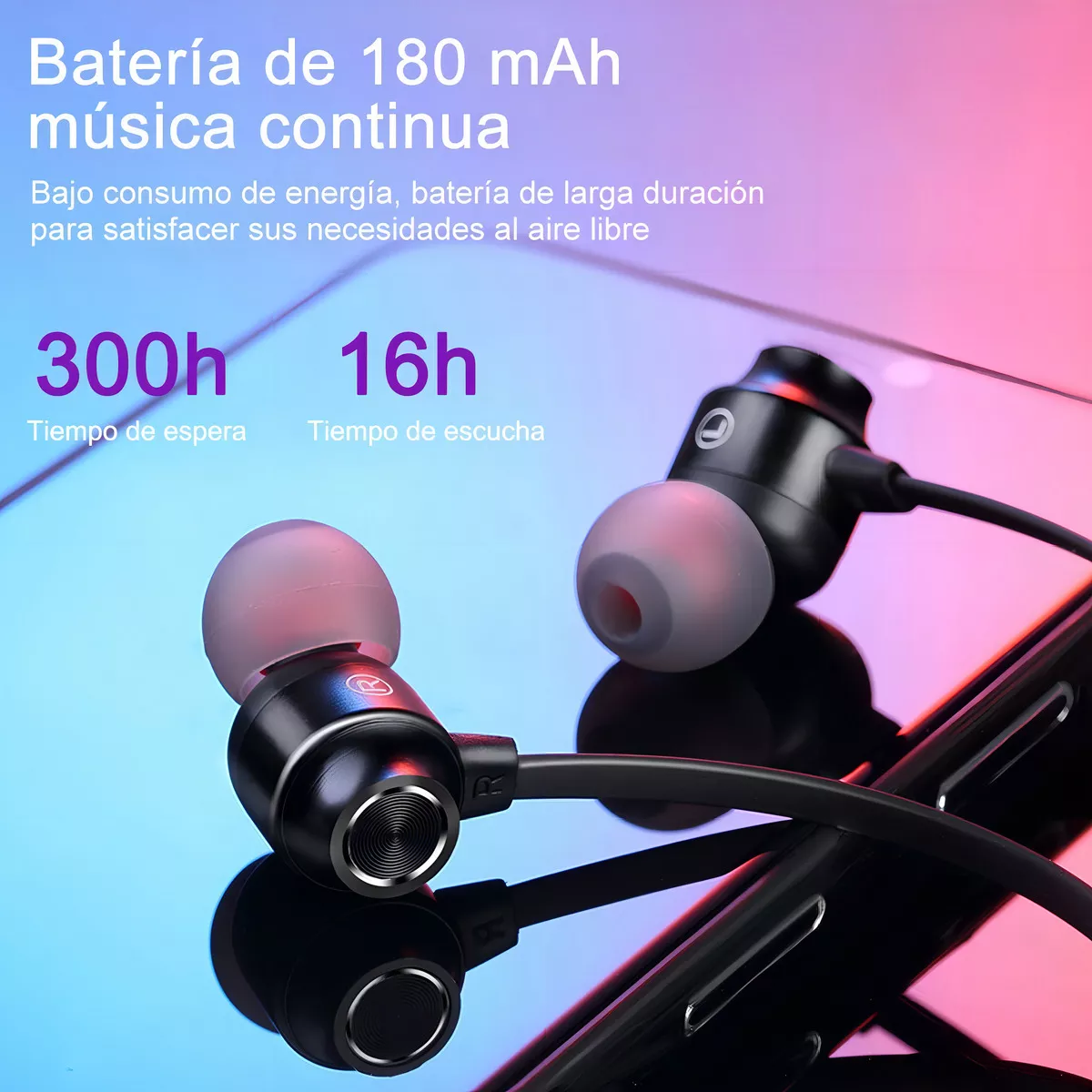 Auriculares in-ear gamer inalámbricos ADC.mx ZY01 negro