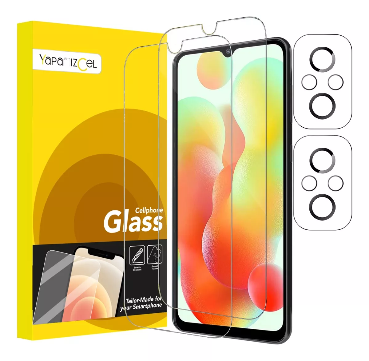 paquete 2 Unidades Mica Cristal Templado + 2 Micas Para Cámara