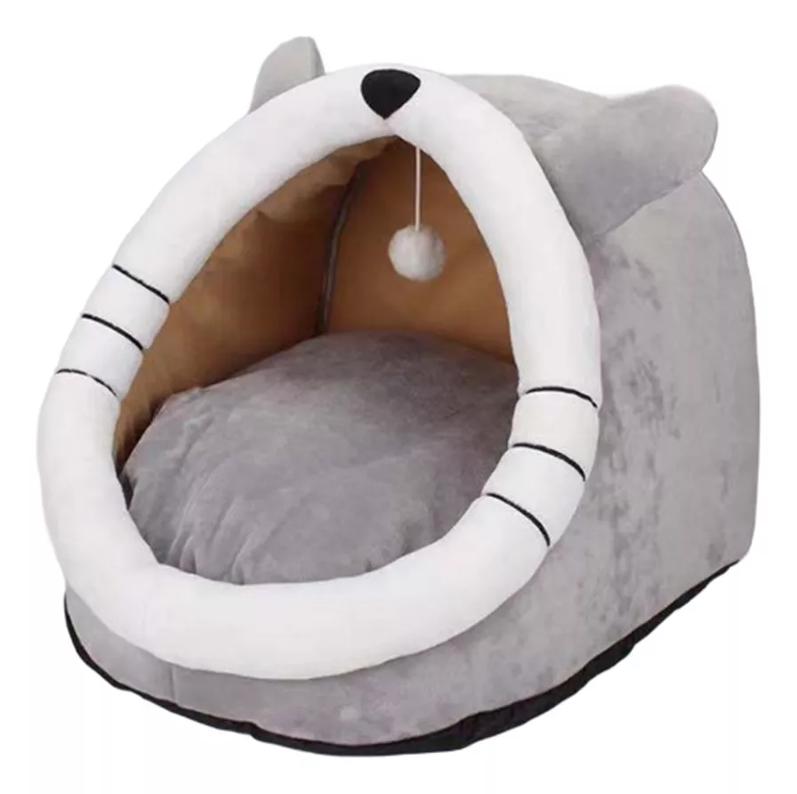 Casa Y Cama Plegable Para Gato Con Cojín Suave Mascota