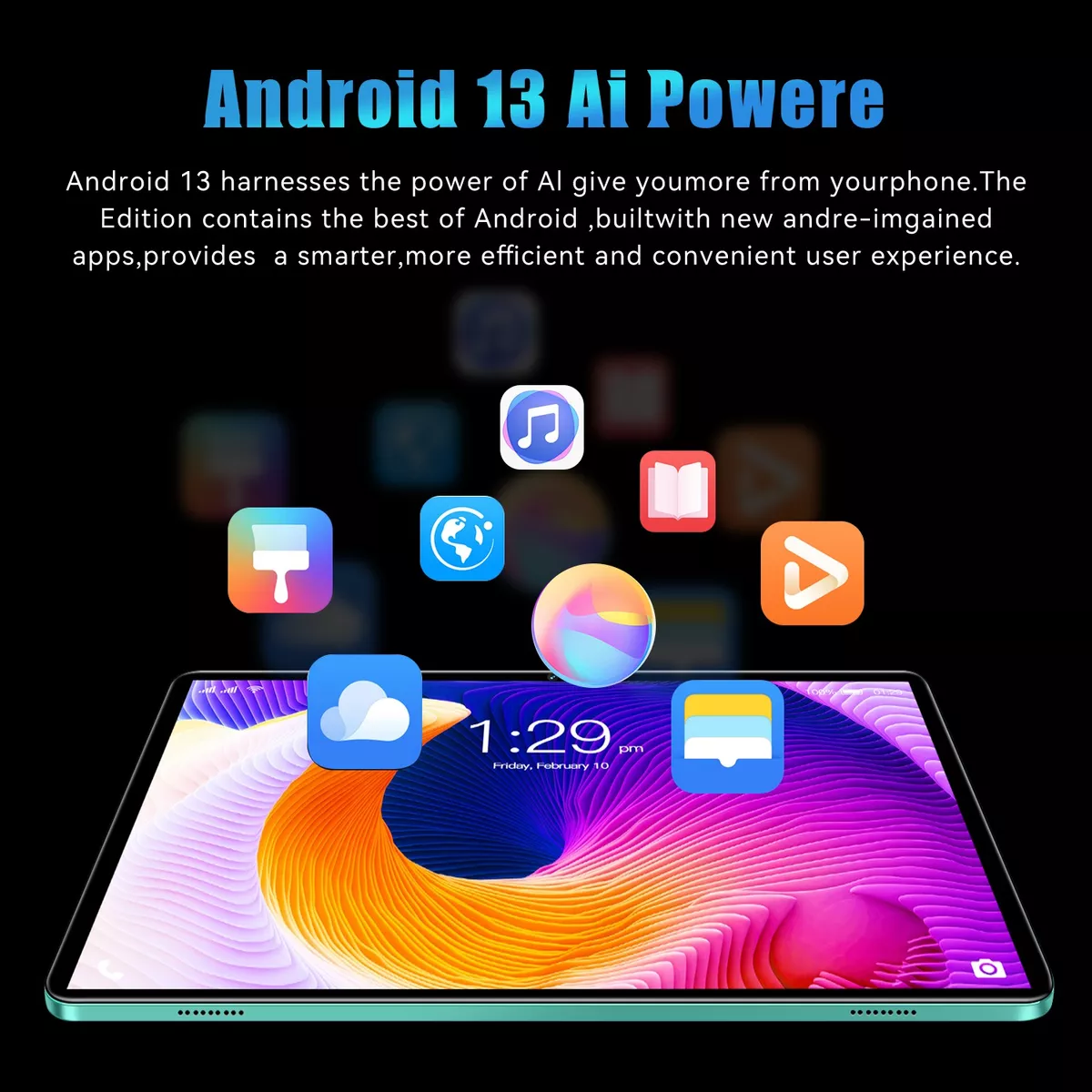 10.1'' Android 13 Tablet 12+256gb Con Teclado Funda 5g Wifi