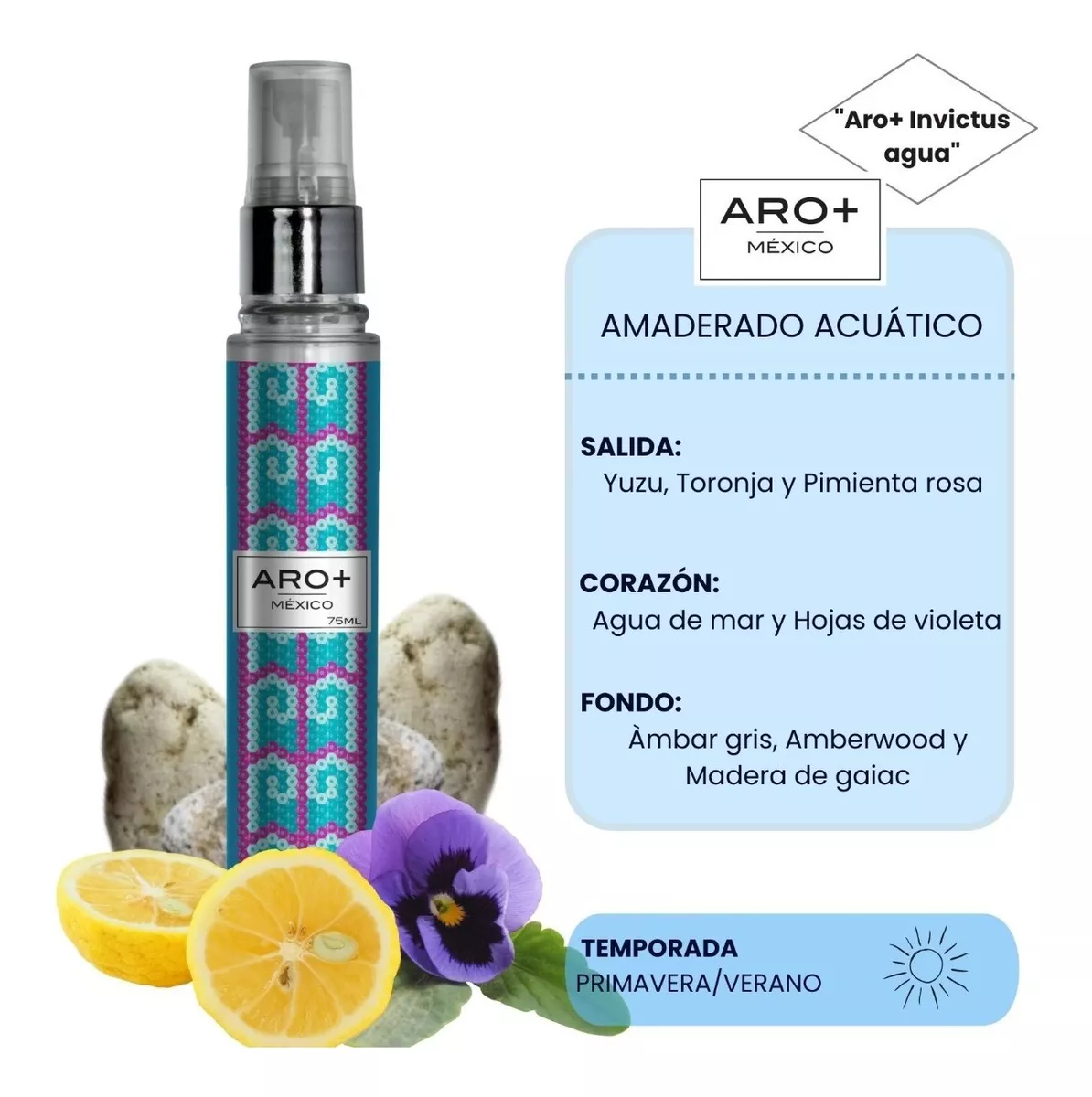 Perfume Caballero 75ml Aro+ Invictus Aqua Alta Fijación