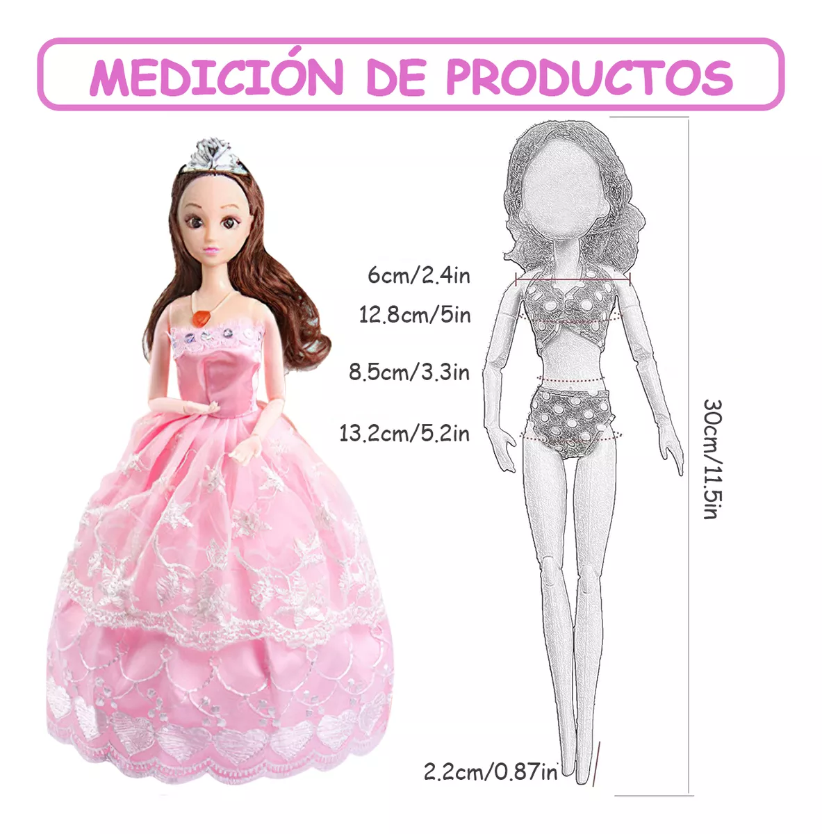 86pzs Muñeca Mueble Vestido Bolso kit Juguetes Para Niños