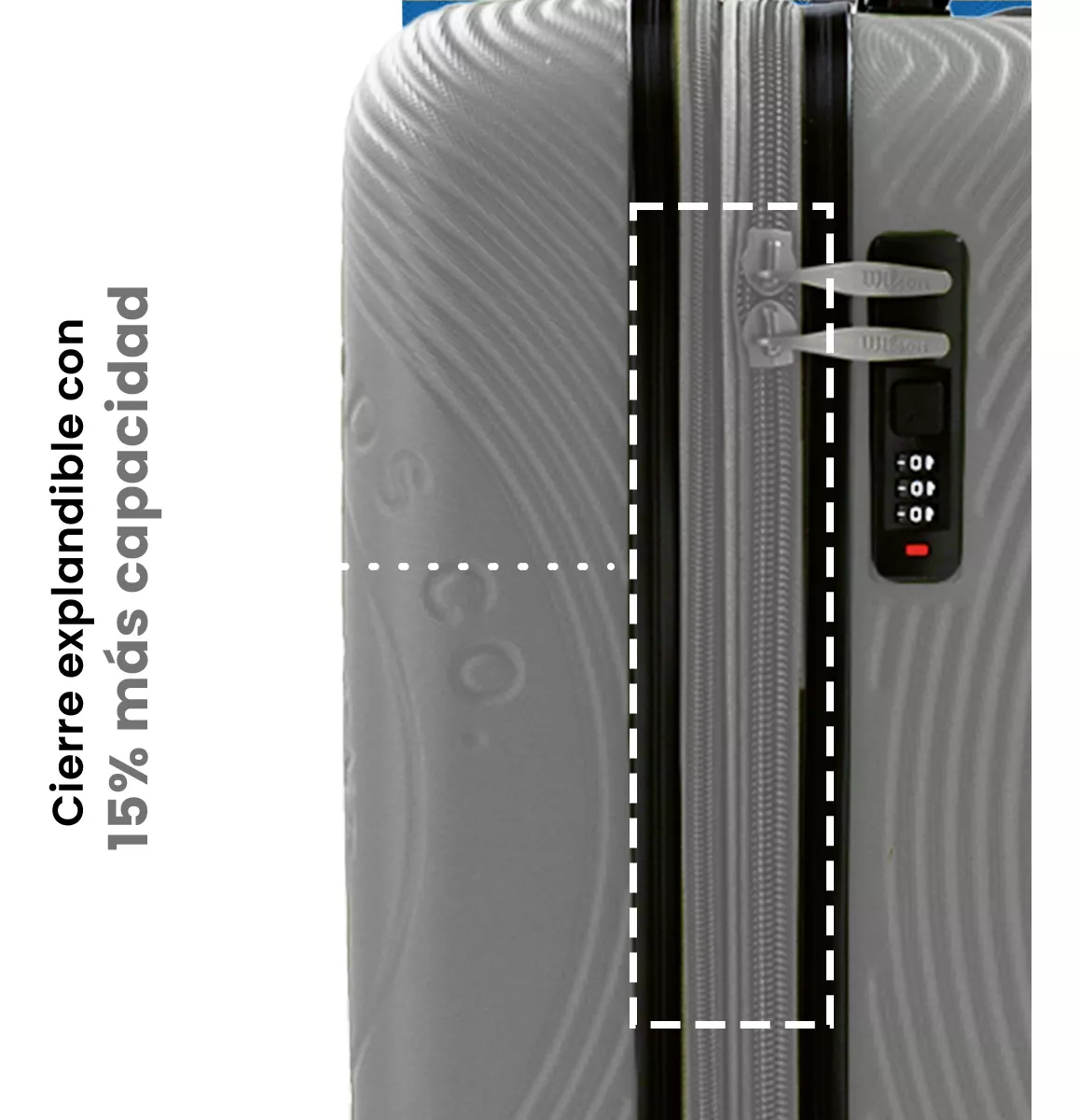 Maleta Mano Gris Wilson Viaje Rigida 20in Pulgadas Candado 10kg Cabina Ruedas360°