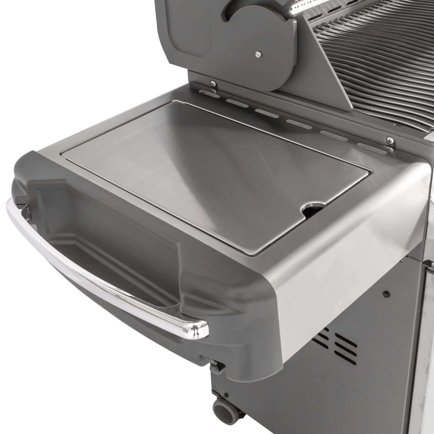 Parrilla de gas propano Napoleon Prestige 500 con quemador trasero infrarrojo y quemador lateral infrarrojo y kit de asador-P500RSIBPSS-3