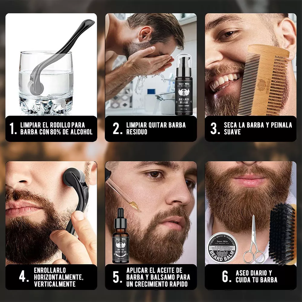 kit Barba Cuidado Para Hombres, Herramientas De Aseo 12pcs