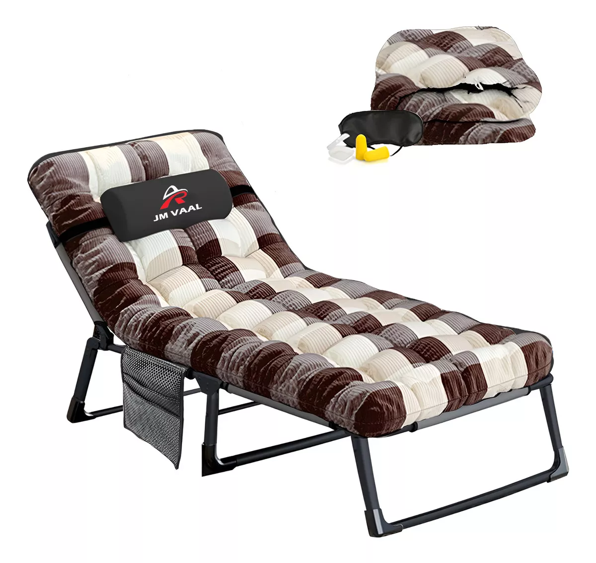 Catre Plegable Camastro Ajuste 3 En 1 Con Colchón Jm Vaal color Chocolate