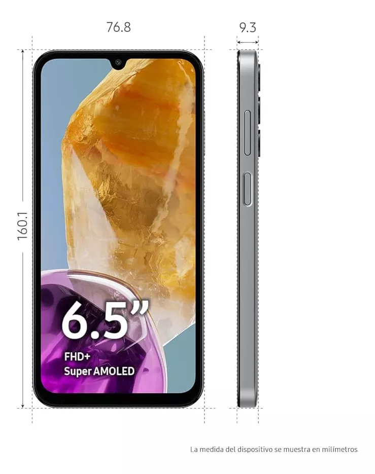Teléfono celular Samsung Galaxy M15 5g, 6000 mah, triple cámara de hasta 50 mp, 128 gb, gris